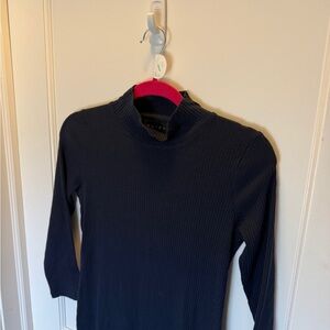 Hatch Maternity Navy Blue Long Sleeve Ribbed Dress 2